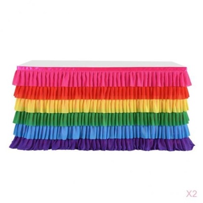 2x warstwa tiulowa marszczona spódnica Rainbow Tie