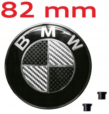 ZNACZEK BMW 82mm CARBON EMBLEMAT LOGO MASKA PRZÓD KLAPA BAGAŻNIKA KARBON