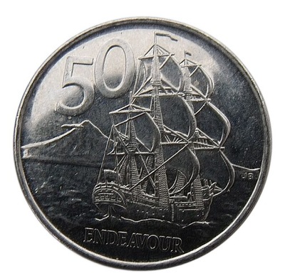 NOWA ZELANDIA 50 CENTS 2006 ŻAGLOWIEC ENDEAVOUR