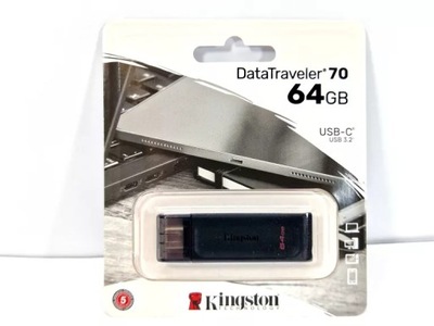 KINGSTON PENDRIVE 64GB USB-C DT70 CZARNY