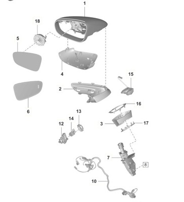 КАМЕРА ЗЕРКАЛА ZEWNĘTRZNEGO PORSCHE TAYCAN 95898054600