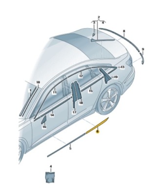 Накладка дверь задняя правая audi a6 c8 allroad aso фото №1