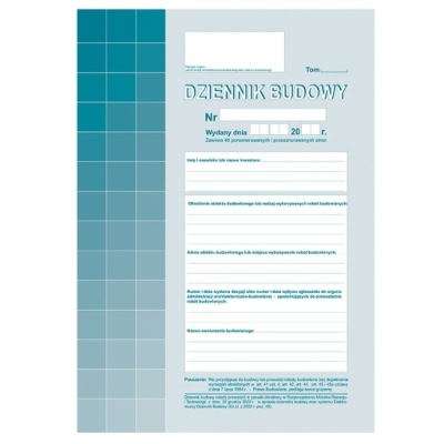 Dziennik budowy A4 603-1Z Michalczyk i Prokop