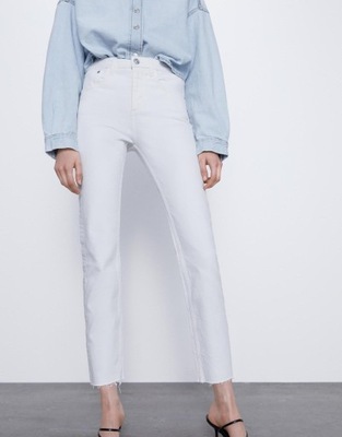 ZARA BIAŁE SPODNIE JEANS IVW XXD__XXS