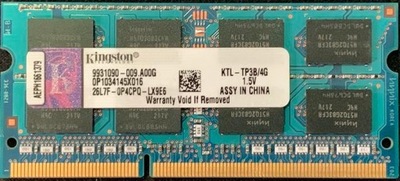 Pamięć RAM KINGSTON 4GB DDR3 1333MHZ KTL-TP38/4G 932