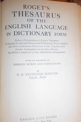 Roget's thesaurus of the english language in dicti