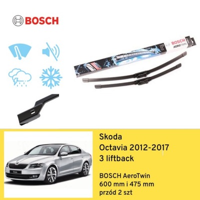 ДВІРНИКИ ПЕРЕД DO SKODA OCTAVIA 3 LIFTBACK (2012-2017) BOSCH