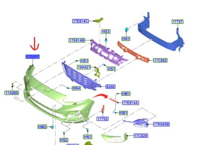 Бампер перед ford kuga mk3 2020- оригинальный номер фото №1