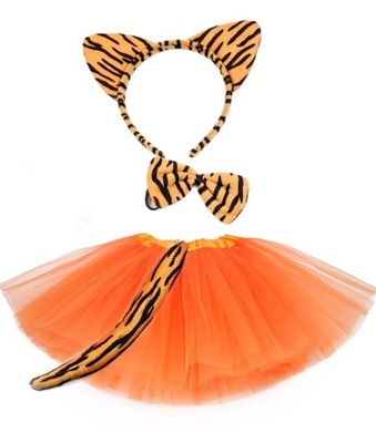 ZESTAW TYGRYS STRÓJ spódniczka TUTU + OPASKA+ OGON