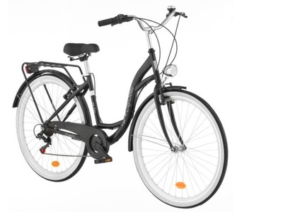 Rower miejski Citybike 7Bieg 28 cali damski Czarny