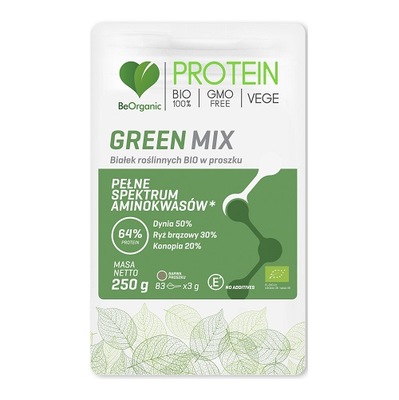 BE ORGANIC Mix białek roślinnych green w proszku (