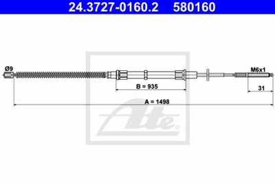 ATE 24.3727-0160.2 CABLE FRENOS DE MANO  