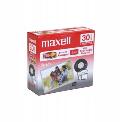 Płyty do kamer MAXELL Mini DVD+RW 8cm 1,4GB 5 szt