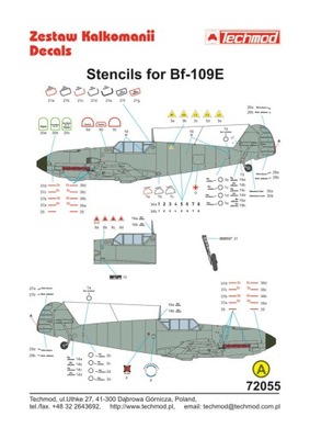 72055 napisy ekspl. Bf 109E