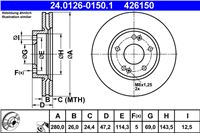 ATE DISKU STABDŽIŲ PRIEK. 280X26 V HYUNDAI I30 I 07-/KIA CEED I 