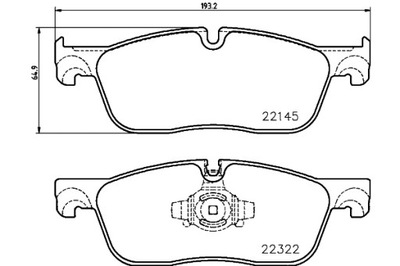 BREMBO ZAPATAS DE FRENADO PARTE DELANTERA SIN ANEXOS JAGUAR F-PACE XE XF II XF  