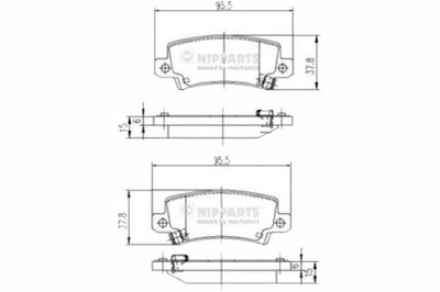 Nipparts тормозные колодки тормозные задняя toyota corolla _e12 фото №1