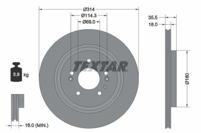 2X ДИСК ТОРМОЗНОЙ HYUNDAI ЗАД SANTA FE 2,0-2,2 CRDI/2,4-3,5 18-20 9234750