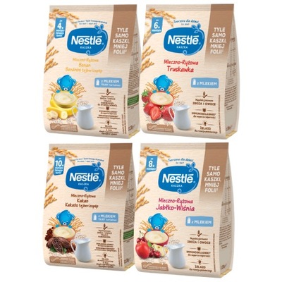 Kaszka Nestlé mleczno-ryżowa owocowa dla niemowląt 4x 230 g