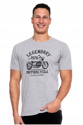 T-shirt męski MOTOR szara - 2XL