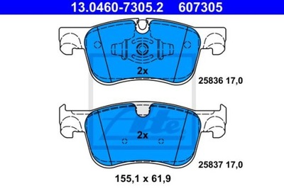 ATE 13.0460-7305.2 ZAPATAS DE FRENADO PARTE DELANTERA CITROEN C4 1,2-2,0 13-  