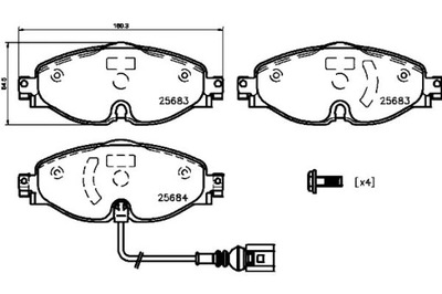 ZAPATAS DE FRENADO HELLA PAGID 8V0698151D 8V0698151A  