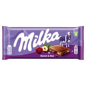 MILKA CZEKOLADA MLECZNA Z ORZECHAMI I RODZYNKAMI 100G