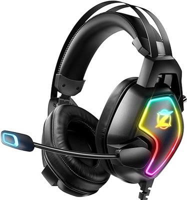 Słuchawki nauszne gamingowe RGB przewodowe z mikrofonem ZW2 OZEINO