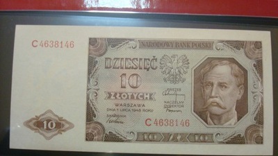 Banknot 10 złotych 1948 seria C stan 1