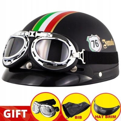 RETRO SEMI CASCO JAZDA MOTOCYKLEM VINTAGE CRUISER  