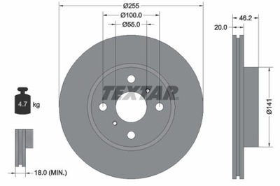 TEXTAR 92199900 DISCO DE FRENADO  