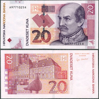 Chorwacja - 20 kuna 2001 * P39a * UNC