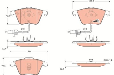 КОЛОДКИ ДИСКОВЫЕ ТОРМОЗНОЕ - КОМПЛЕКТ COTEC GDB1528 фото