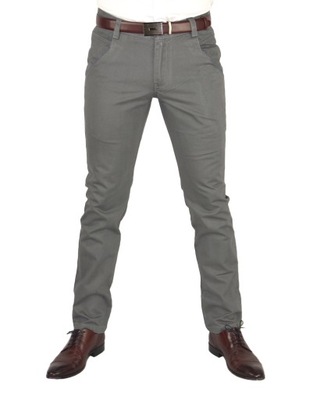 Spodnie męskie chino szare SLIM W30 L32