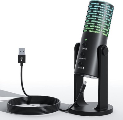 Mikrofon ALLWIN USB PC, mikrofon do gier, 16 bit/48 kHz