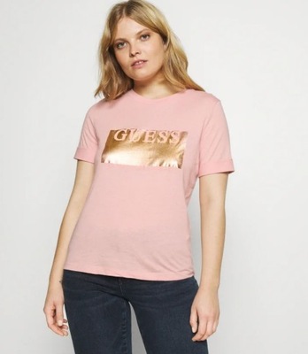 Guess klasyczny rozowy t-shirt M