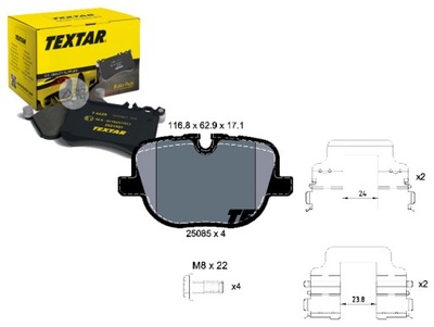 TRINKELĖS STABDŽIŲ TEXTAR LR025739 LR015577 PAD1729 