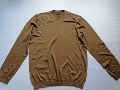 CIENKI WEŁNIANY SWETER r.XL/XXL extra fine merino