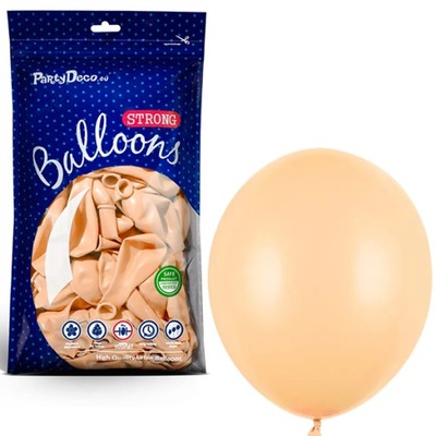 Balony 12cm brzoskwiniowe Pastel Strong Light Peach 100x