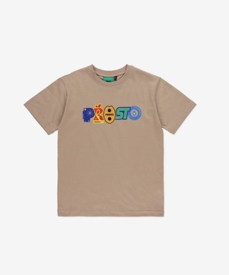 Dziecięca beżowa koszulka t-shirt PROSTO Wlepki 110-116