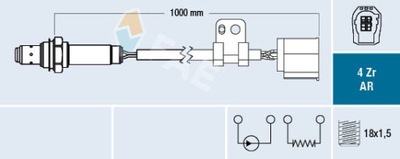 G11798 FAE ЗОНД ЛЯМБДА (LICZBA ТРУБОК 4, 1000MM) ПОДХОДИТ DO: MAZDA 5, 6