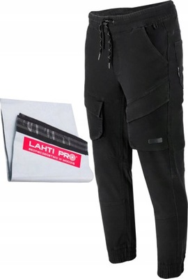 LAHTI PRO PANTALONES ROBOCZE JOGGERY BAWELNIANE MESKIE NEGRAS BHP L40536 XXXL  