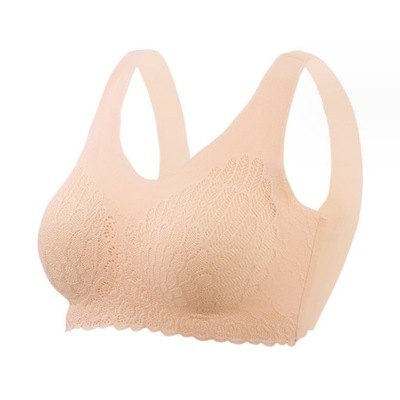 BIUSTONOSZ BEZ FISZBIN BEZSZWOWY STANIK FITNESS SPORTOWY TOP DAMSKI BEŻ M