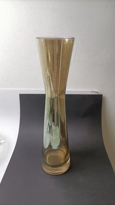 Piękny szklany wazon klepsydra z okresu PRL