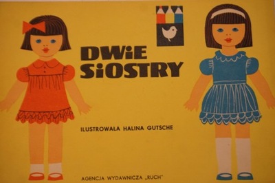 DWIE SIOSTRY WYCINANKA KOLOROWANKA PRL RUCH