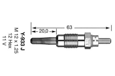 Ngk свеча накаливания renault 1,9d -99 фото №1