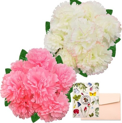 sztuczne kwiaty hortensji biały i różowy dekoracje