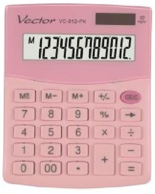 Kalkulator VECTOR VC-812 PK różowy pastelowy