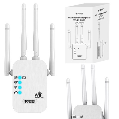 Wzmacniacz sygnału Wi-Fi repeater DUŻY ZASIĘG 4 anteny MOC 1200Mb/s 2.4G 5G