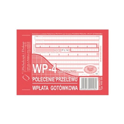 Wp 4 Polecenie Przelewu 4 Odcinkowe A6 445-5-M